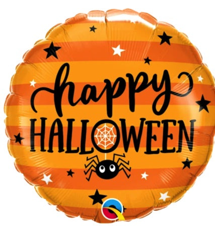 18" ROUND FOIL HALLOWEEN SPIDER & STARS